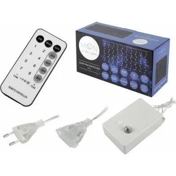 LED páska LTC Světelná clona PR 240 LED, 3x2m, 8 funkcí, 230V, dálkové ovládání, studená bílá Světelná clona 240 x LED, 2 x 3 m, 8 funkcí, AC 230 V, dálkové ovládání, teplé bílé světlo.