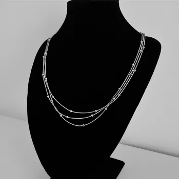 Náhrdelník Trojitý náhrdelník s kuličkami z oceli č. 1573