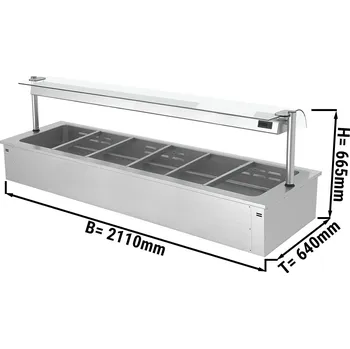 Vinotéka G.Gastro Instalace Bainmarie - 2,1 m - řada B