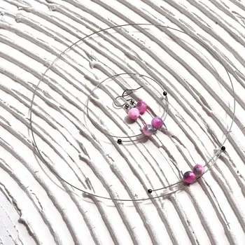 Souprava šperků GeorGina Jadeit šedorůžový souprava