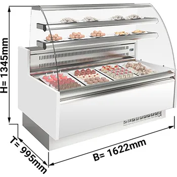 Vinotéka G.Gastro Cukrárenský pult zaoblený 1,62 m / 0,98 m