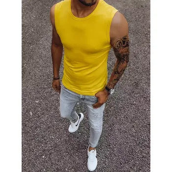 Pánské oblečení Pánské tílko bez potisku tmavě modré Dstreet DStreet hořčicová 3264182