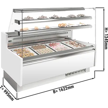 Vinotéka G.Gastro Cukrárenský pult hranatý 1,62 m / 0,98 m