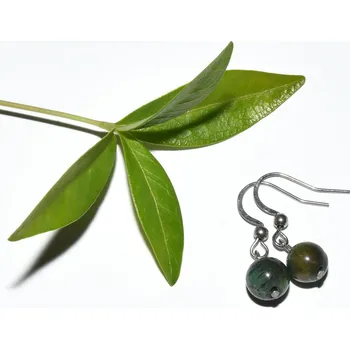 Tygří oko černozelené naušnice