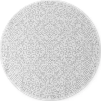 Koberec NORTHRUGS Kusový koberec Duet Rosel White/Gray kruh - na ven i na doma Rozměry koberců: 160x160