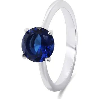 Prsten Brilio Silver Stříbrný prsten s modrým zirkonem RI057WB 58 mm (Ag925/1000, 2,42 g)