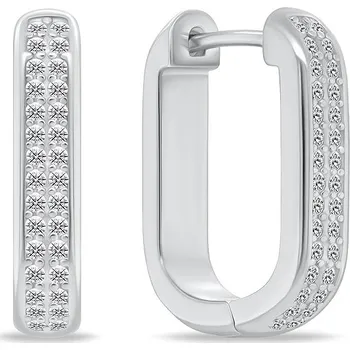 Náušnice Brilio Silver Oválné Stříbrné náušnice se zirkony EA1139W (Ag925/1000, 4,58 g)