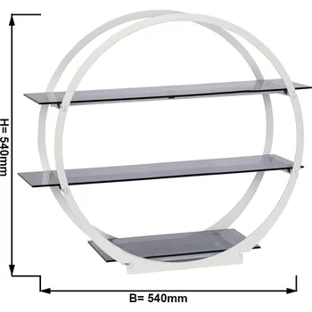 Vinotéka G.Gastro Round Buffet Display Stand with 3 Plexiglas (Acrylic) Shelves – Stainless Steel - Ø540 × 220 × 540 mm
