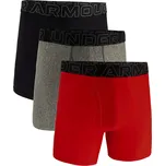 Pánské boxerky Under Armour Perf Tech Solid 6in 3Pack Red XL