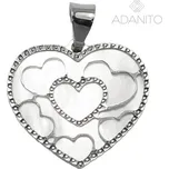 Zlatý přívěsek srdce s perletí z bílého zlata