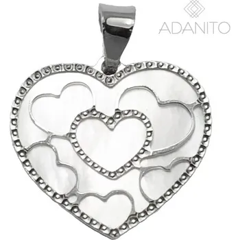 Přívěsek Zlatý přívěsek srdce s perletí z bílého zlata