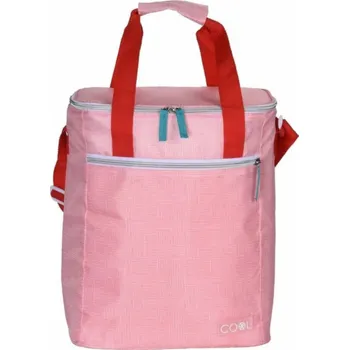 Excellent Houseware Chladicí taška s popruhem, 16 l, růžová s potiskem