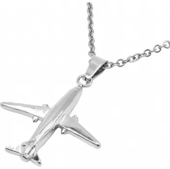 Přívěsek Přívěsek letadlo dopravní Airbus s řetízkem Stříbrná