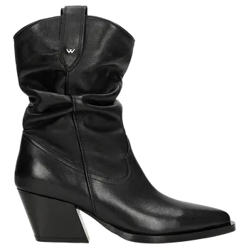 Dámské polobotky Černé Dámské Kovbojky Z Kůže Se Svraskaným Holínkovým Svrškem Wojas 5528851 40