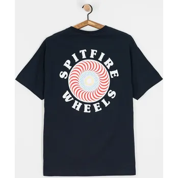 Pánské tričko Spitfire Og Classic Fill (true navy/white red yellow & blue prints) M, černá