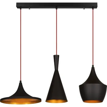 Lustr TORNOR 3xE27 80x50-130 cm, černá/zlatá + vyzvednutí ZDARMA