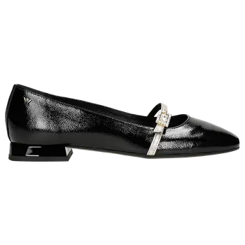 Dámské polobotky Černé Lakované Baleríny Se Zlatým Páskem Wojas 4405181 36