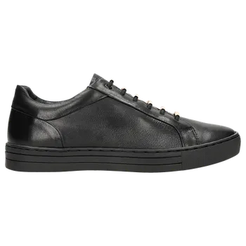 Dámské polobotky Dámské Černé Polobotky Z Hladké Kůže Se Zlatými Prvky Wojas 4624751 37