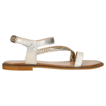 Dámské sandále Zlaté Kožené Dámské Sandály S Kontrastní Podrážkou Wojas 7604858 40