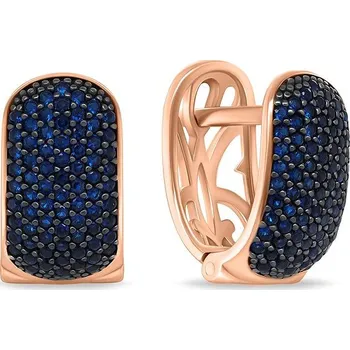 Náušnice Brilio Silver Bronzové náušnice s modrými zirkony EA1032RB (Ag925/1000, 4,85 g)