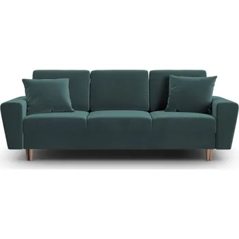 Pohovka Sametová rozkládací/s úložným prostorem pohovka v petrolejové barvě 235 cm Kyoto – Cosmopolitan Design ID_1764400