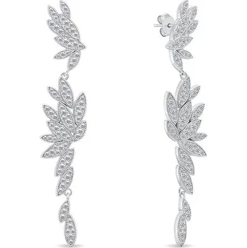 Náušnice Brilio Silver Dlouhé Stříbrné náušnice se zirkony EA1135W (Ag925/1000, 11,15 g)