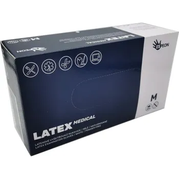 Vyšetřovací rukavice Espeon Jednorázové rukavice latexové nepudrované MEDICAL - 100 ks S