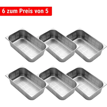 Dóza na potraviny G.Gastro Nerezová GN nádoba 1/1 - perforovaná - hloubka: 150 mm