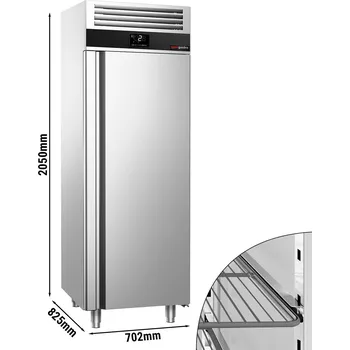 Lednice G.Gastro Lednice - 0,7 x 0,81 m - s 1 polovičními dveřmi z nerezové oceli