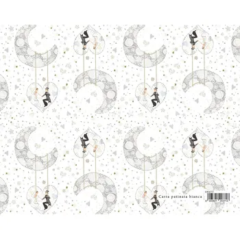 Balící papír Dárkový balicí papír MATRIMONIO 70x100 cm - novomanželé a měsíc