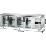 G.Gastro Chladicí stůl na nápoje ECO - 2,2 x 0,7 m - se 4 skleněnými dveřmi