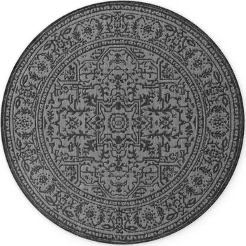 Koberec NORTHRUGS Kusový koberec Duet Kona Black/White kruh - na ven i na doma Rozměry koberců: 160x160