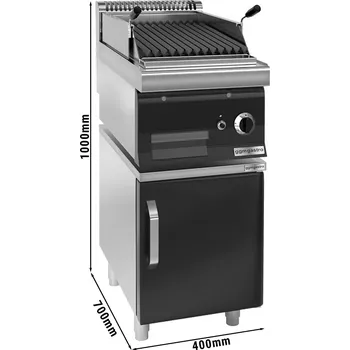 Sporák G.Gastro Plynový lávový gril (7 kW) - sklopný grilovací rošt - vč. podstavce s 1 dvířky