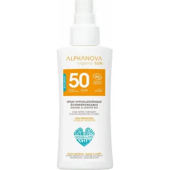 Přípravek na opalování ALPHANOVA SUN Alphanova Sun, Bio sprej s filtrem SPF50, cestovní velikost, 90 g