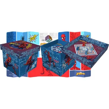 Taburet Exity KFT Taburet 4 v 1 SPIDERMAN s úložným prostorem, deskovou hrou a clonami modrý