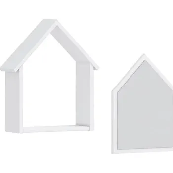 police Domečková police se zrcadlem Fairy - bílá