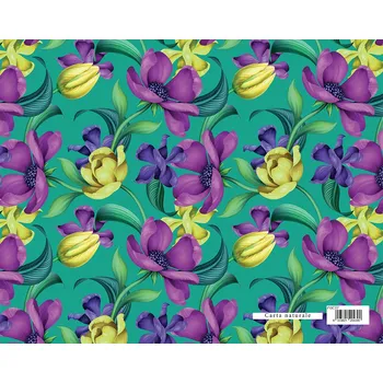 Balící papír Dárkový balicí papír FLORENTIA 70x100 cm - zelený s květy