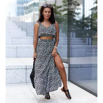 Dámská erotická souprava Gemre Black set with top and skirt Alvisa Gemre černá | bílá | šedá 3330422