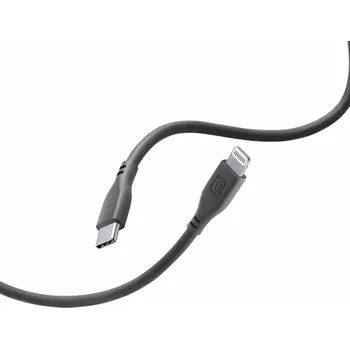 Datový kabel Cellular Line Kabel USB Lightning - USB-C 1,2 m černý (USBDATASOFTC2LMFIK)