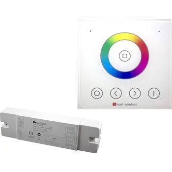 LED páska SET LED TOUCH-WALL - sada vysílače a přijímače, velkoplošný nástěnný dotykový ovladač a regulátor RGB LED pásků do 12V-288W a 24V-576W