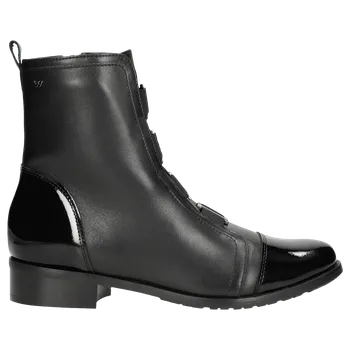 Dámská zimní obuv Černé Zimní Dámské Kotníkové Boty Z Hladké A Lakované Kůže Wojas 5506871 37