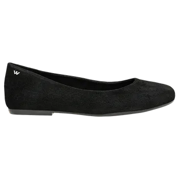Dámské polobotky Černé Sametové Dámské Baleríny S Kulatou Špičkou Wojas 4402461 38