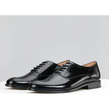 Pánská obuv Černé Pánské Kožené Boty Z Hladké Kůže Wojas 1005651 39