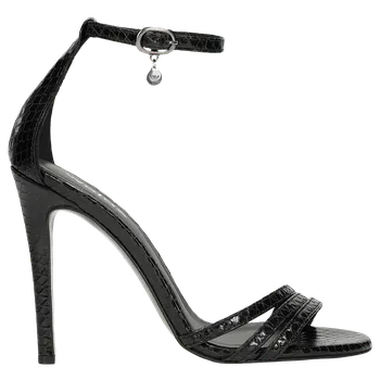 Dámské sandále Černé Dámské Sandály Z Kvalitní Lakované Kůže Wojas 7616131 39