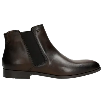 Pánské polobotky Tmavě Hnědé Pánské Boty Z Hladké Kůže Wojas 2004152 40