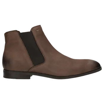 Pánské polobotky Hnědé Chelsea Boty S Černou Gumou A Ošoupaným Vzhledem Wojas 2004122 45