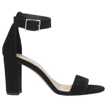 Dámské sandále Černé Dámské Sandály Z Velurové Kůže S Vysokým Podpatkem Wojas 7602861 36
