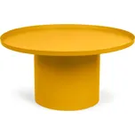 Kovový kulatý konferenční stolek v hořčicové barvě ø 72 cm Fleksa – Kave Home ID_1759944