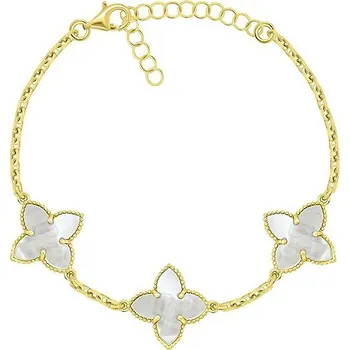 Náramek Brilio Silver Pozlacený náramek Květiny BRC192Y (Ag925/1000, 4,7 g)