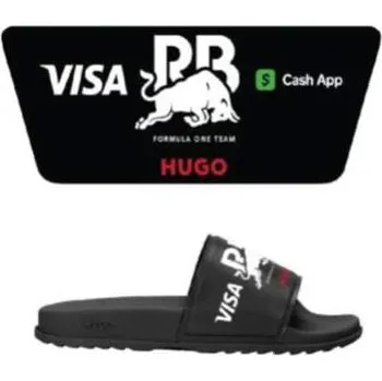 Pánská obuv Černé pantofle Visa Cash App RB s logem - 42 42